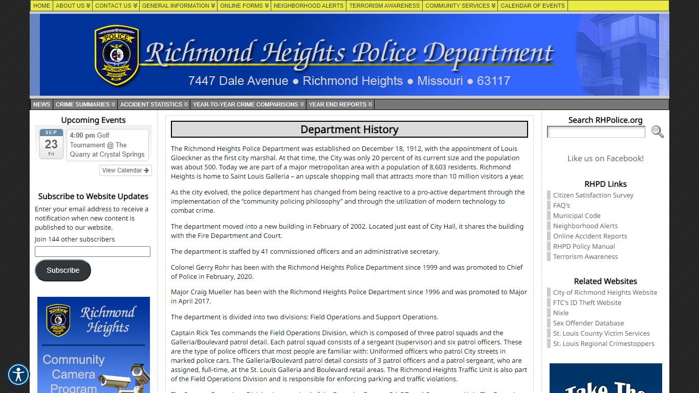Department History « Richmond Heights Police Department