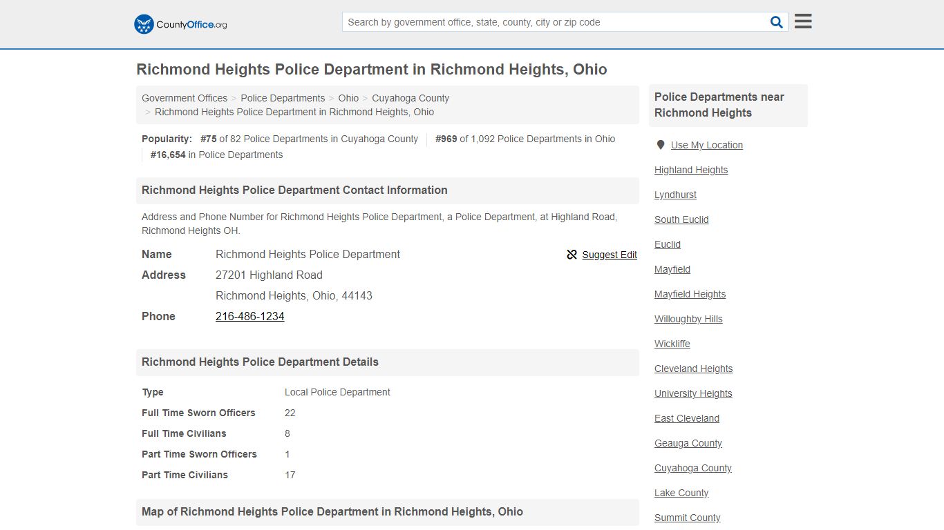 Richmond Heights Police Department - Richmond Heights, OH (Address and ...
